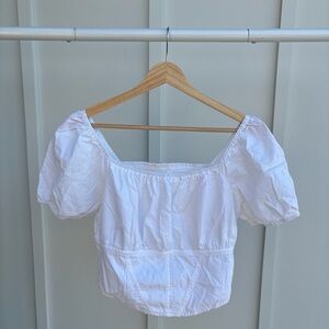 Japna - White Puff Sleeve Corset Top